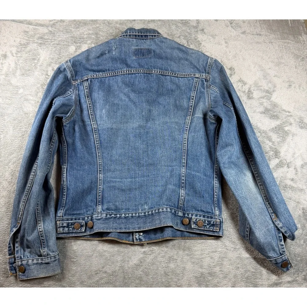 Vtg 80s Levi's 70500 Denim Trucker Jacket Men's L Faded Distressed USA-Era